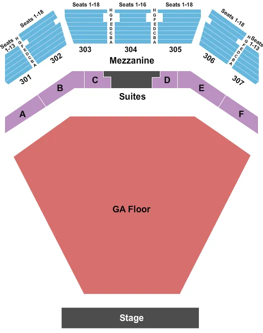 seating chart for The Venue at Horseshoe Casino - Endstage GA Flr 2 - eventticketscenter.com