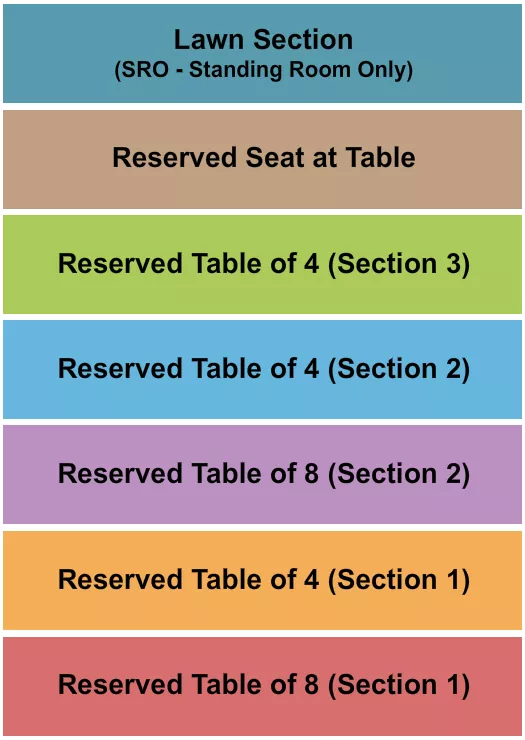 seating chart for The Venue at Live Oak - Reserved/Lawn 2 - eventticketscenter.com