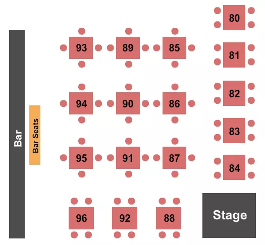 seating chart for The Vintage Lounge At Gotham Comedy Club - Endstage Tables - eventticketscenter.com