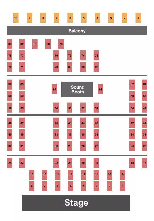 seating chart for The Vixen - Tables 3 - eventticketscenter.com