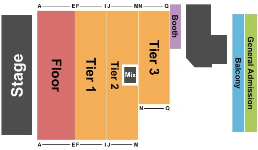 seating chart for The Vixen - Tier - eventticketscenter.com