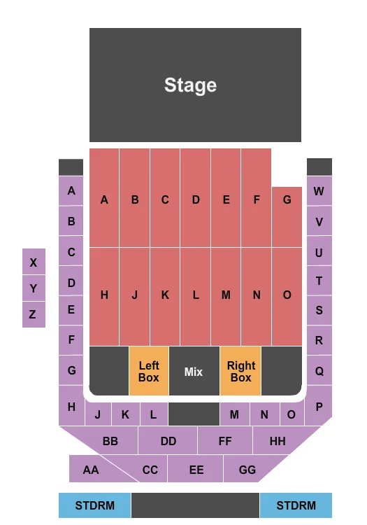 seating chart for The Vogel at the Count Basie Center for the Arts - Endstage w/ STDRM - eventticketscenter.com