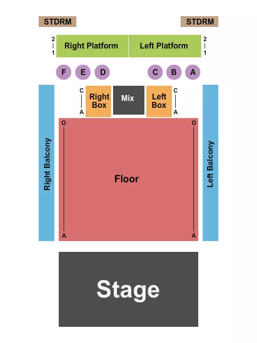 seating chart for The Vogel at the Count Basie Center for the Arts - Endstage RSV Floor - eventticketscenter.com