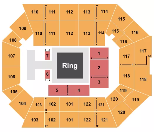 seating chart for The Watsco Center At UM - WWE 2 - eventticketscenter.com