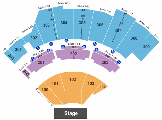 seating chart for The Wharf Amphitheatre - End Stage - eventticketscenter.com