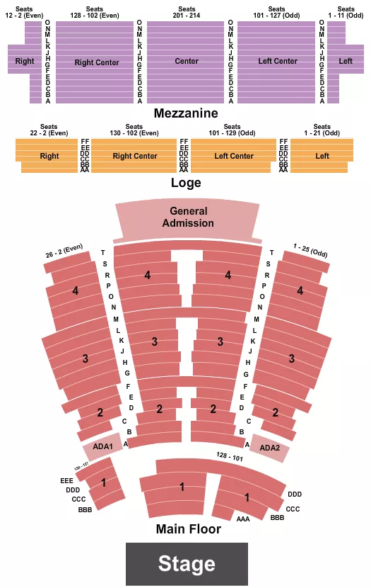 seating chart for The Wiltern - End Stage 3 - eventticketscenter.com