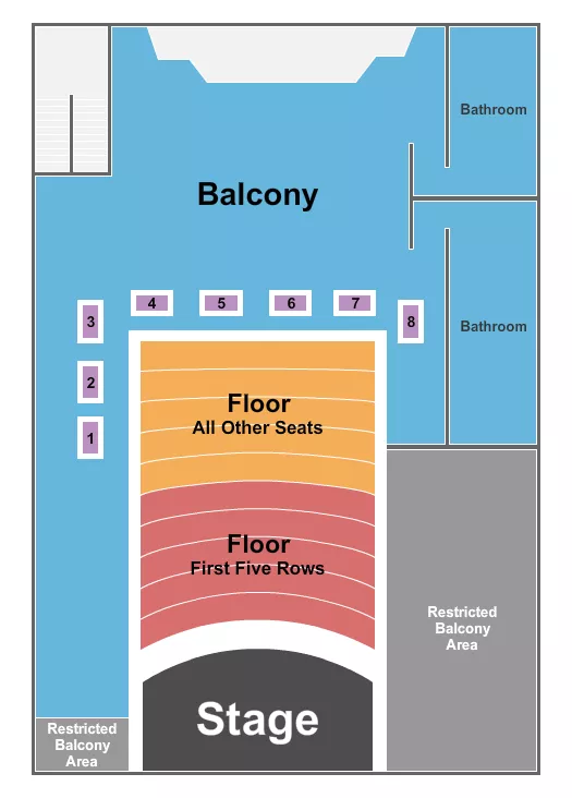 seating chart for The Woodward Theater - Cincinnati - Endstage Tables - eventticketscenter.com