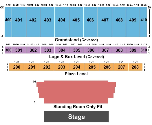 seating chart for The York Fairgrounds - PA - Endstage Pit - eventticketscenter.com