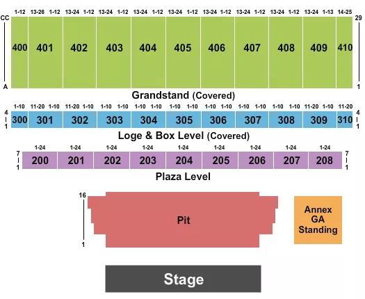 seating chart for The York Fairgrounds - PA - Endstage Reserved Pit - eventticketscenter.com