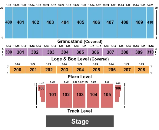 seating chart for The York Fairgrounds - PA - End Stage - eventticketscenter.com