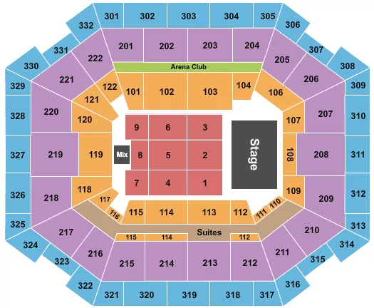 seating chart for The Yuengling Center - End Stage 3 - eventticketscenter.com