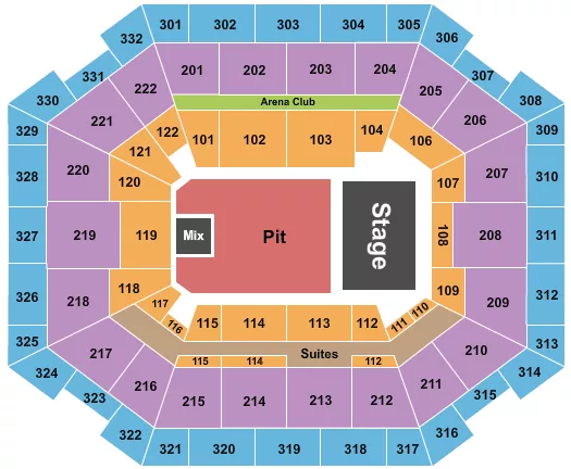 seating chart for The Yuengling Center - Endstage Full Pit - eventticketscenter.com