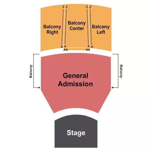 seating chart for Theatre Beanfield - Endstage GA Floor - eventticketscenter.com