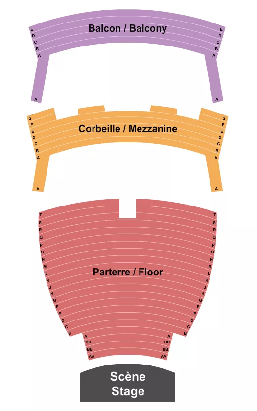 seating chart for Theatre Maisonneuve At Place des Arts - Endstage 2 - eventticketscenter.com