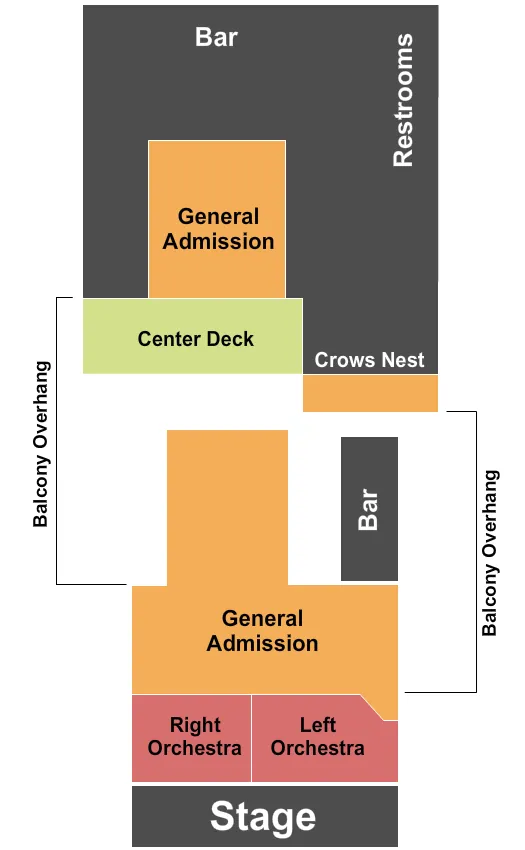 seating chart for Theatre Of The Living Arts - General Admission - eventticketscenter.com