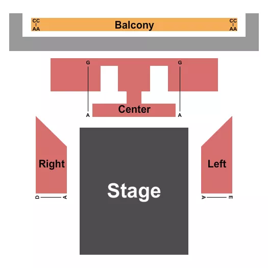 seating chart for Theatre at Meiley-Swallow Hall - Endstage - eventticketscenter.com