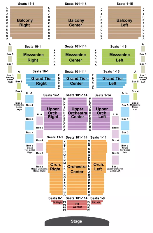 seating chart for Thelma Gaylord PAT At Civic Center Music Hall  - Endstage - eventticketscenter.com