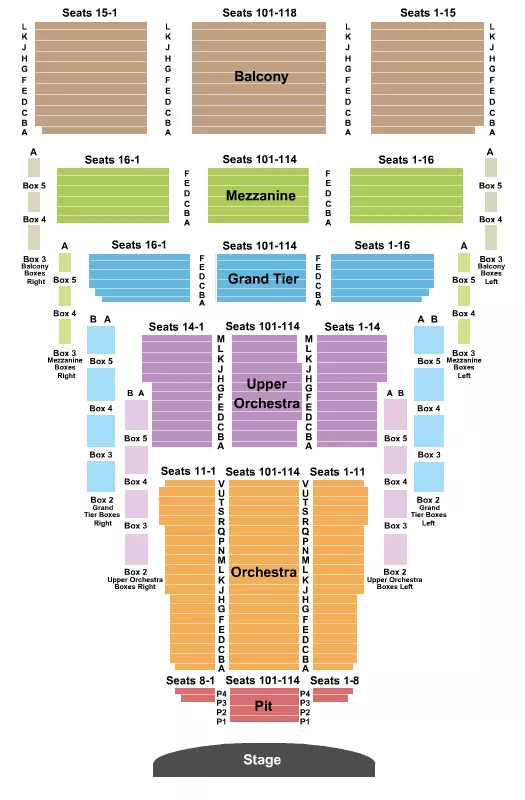 seating chart for Thelma Gaylord PAT At Civic Center Music Hall  - Endstage - eventticketscenter.com