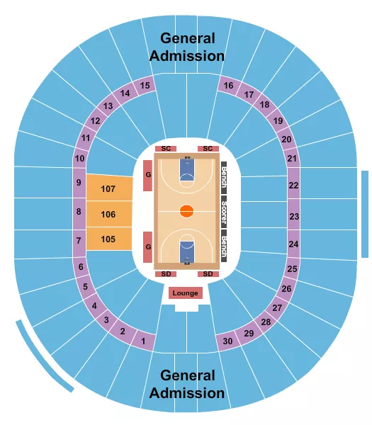 seating chart for Thomas & Mack Center - NBA Summer League - eventticketscenter.com