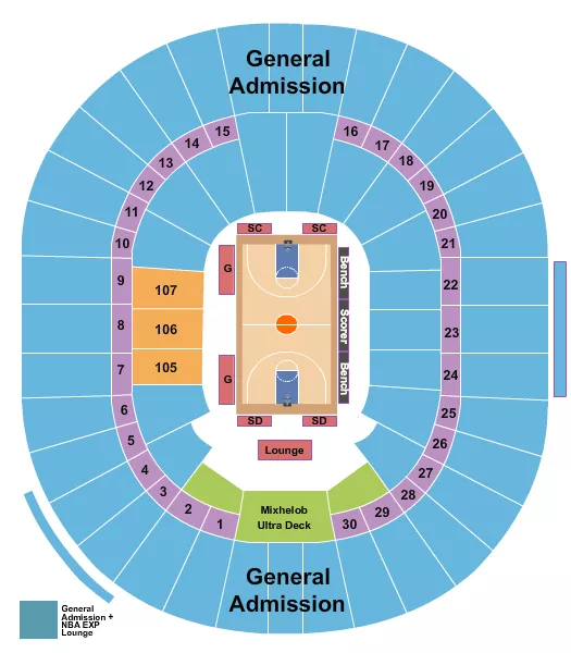 seating chart for Thomas & Mack Center - NBA Summer League - eventticketscenter.com