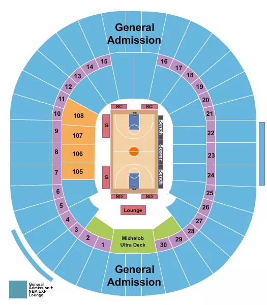 seating chart for Thomas & Mack Center - NBA Summer League - eventticketscenter.com
