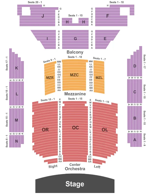 seating chart for Thomas Wolfe Auditorium at Harrah's Cherokee Center - End Stage - eventticketscenter.com