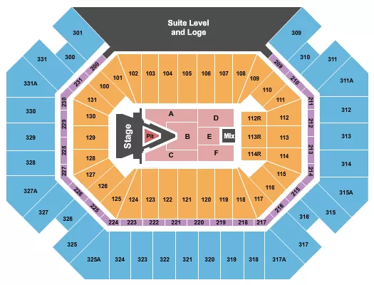 seating chart for Thompson Boling Arena at Food City Center - Aerosmith - eventticketscenter.com