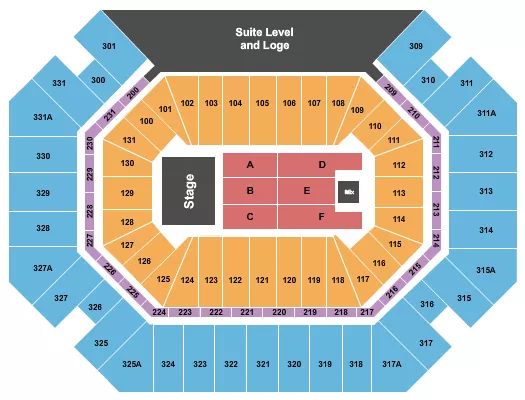 seating chart for Thompson Boling Arena at Food City Center - Andrea Bocelli - eventticketscenter.com