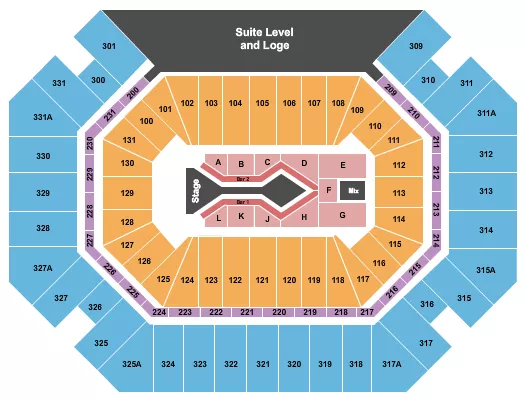 seating chart for Thompson Boling Arena at Food City Center - Blake Shelton - eventticketscenter.com