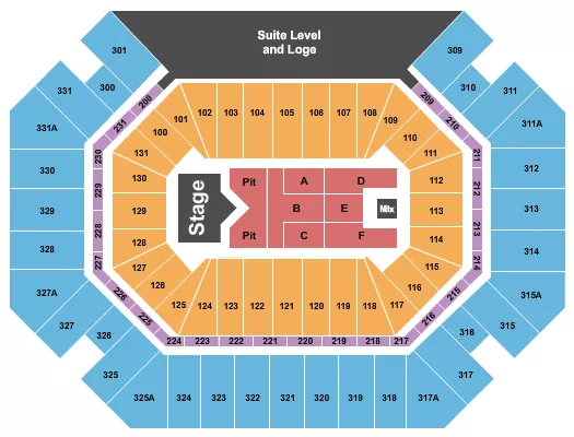 seating chart for Thompson Boling Arena at Food City Center - Cody Johnson - eventticketscenter.com