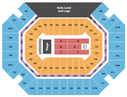seating chart for Thompson Boling Arena at Food City Center - Endstage 5 - eventticketscenter.com