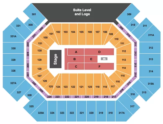 seating chart for Thompson Boling Arena at Food City Center - Endstage 7 - eventticketscenter.com