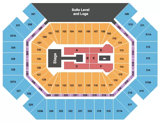 seating chart for Thompson Boling Arena at Food City Center - Endstage Catwalk - eventticketscenter.com