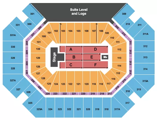 seating chart for Thompson Boling Arena at Food City Center - Matt Rife - eventticketscenter.com