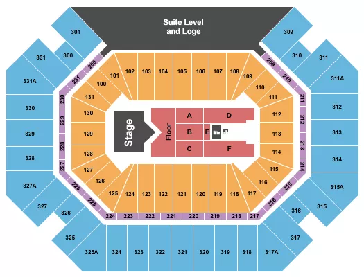 seating chart for Thompson Boling Arena at Food City Center - Sam Hunt - eventticketscenter.com