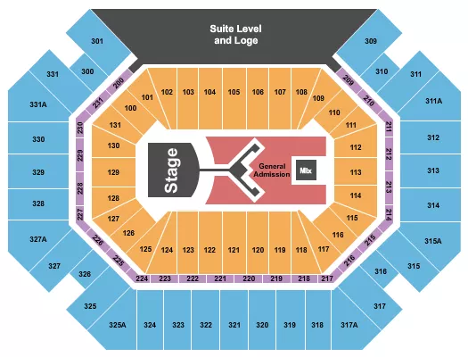 seating chart for Thompson Boling Arena at Food City Center - Shinedown - eventticketscenter.com