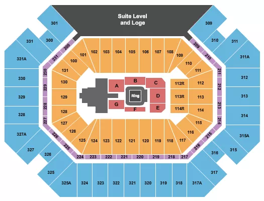 seating chart for Thompson Boling Arena at Food City Center - WWE - eventticketscenter.com