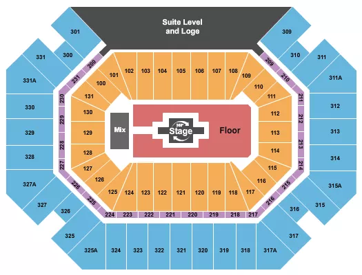 seating chart for Thompson Boling Arena at Food City Center - Zach Bryan - eventticketscenter.com