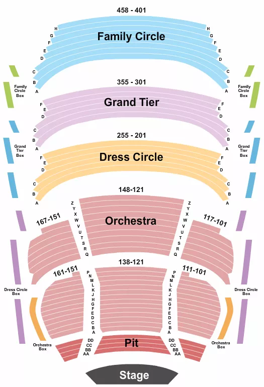 seating chart for Thrivent Financial Hall At Fox Cities Performing Arts Center  - Endstage Pit - eventticketscenter.com