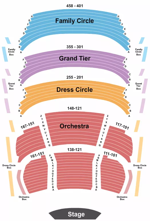seating chart for Thrivent Financial Hall At Fox Cities Performing Arts Center  - Endstage - eventticketscenter.com