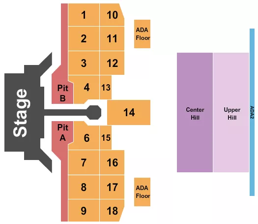 seating chart for Thunder Ridge Nature Arena - The Rolling Stones - eventticketscenter.com