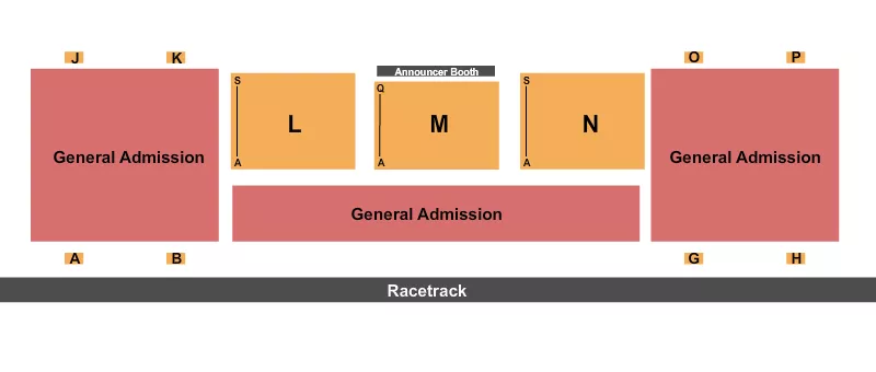 seating chart for Thunderbowl Raceway - Racing - eventticketscenter.com