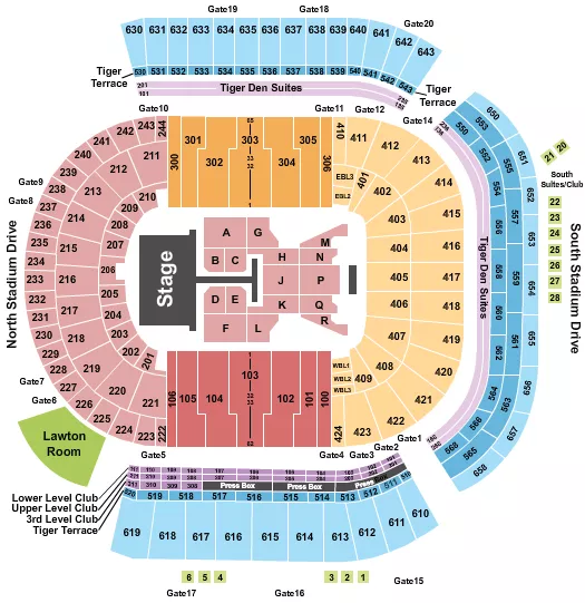 seating chart for Tiger Stadium - Baton Rouge - Post Malone - eventticketscenter.com