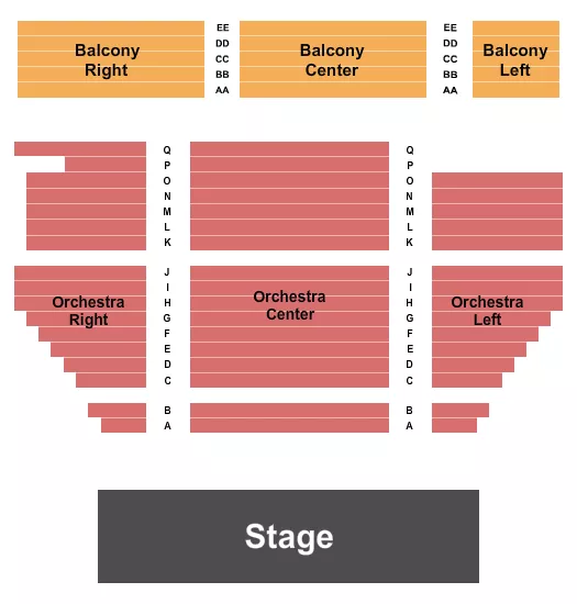 seating chart for Tilden Arts Center - End Stage - eventticketscenter.com