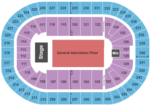 seating chart for MVP Arena - End Stage GA Floor - eventticketscenter.com