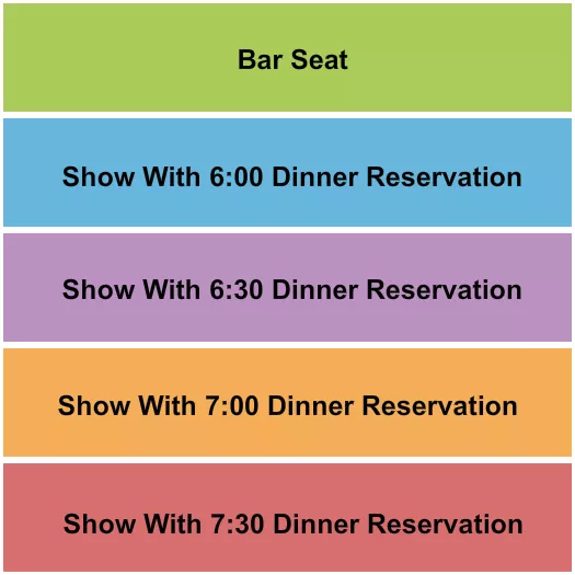 seating chart for Tin Pan - Show + Dinner - eventticketscenter.com