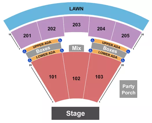 seating chart for Ting Pavilion - Endstage Upper/Lower ADA - eventticketscenter.com