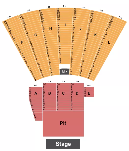 seating chart for Toledo Zoo Amphitheatre - End Stage Pit - eventticketscenter.com