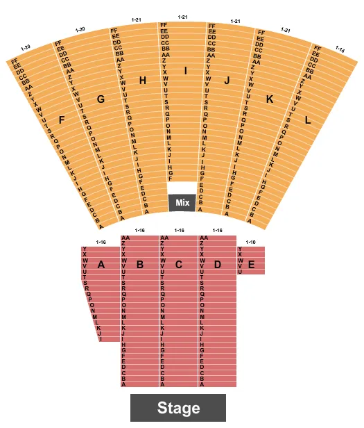 seating chart for Toledo Zoo Amphitheatre - End Stage - eventticketscenter.com