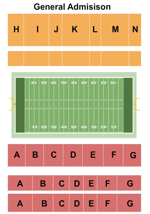 seating chart for Tom Braly Municipal Stadium - Football - eventticketscenter.com